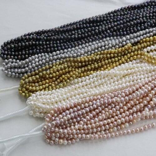 10Qty 6-7mm white mixed black gray gold genuine freshwater pearl strainds