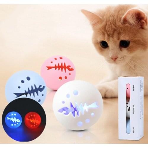3pcs/lot Cat Playing Toy With Catnip Rolling Ball Luminous Teaser Kitten Interactive Ball Pet Supplies
