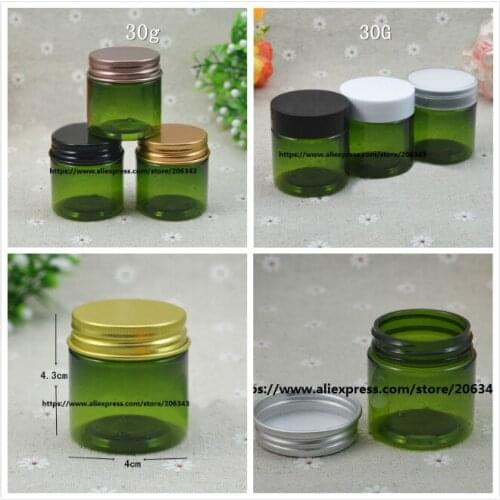 30G green plastic PET bottle/jar /pot for eye cream/essence/moisturizer/gel/art nail pot/skin care cosmetic packing