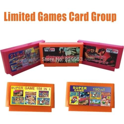 400/198/218/158/190 In 1 hot promotion new arrival 8bit game card for 60pin game player