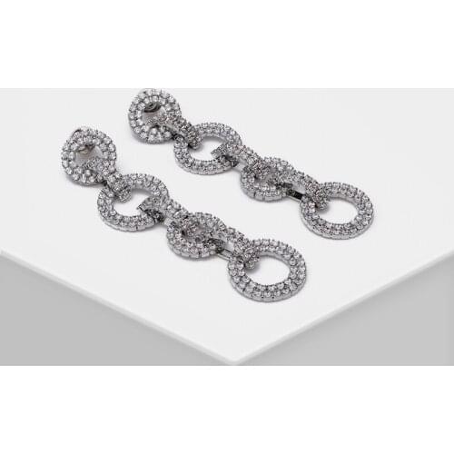 Amorita boutique Super sparkly long geometric design drop earrings