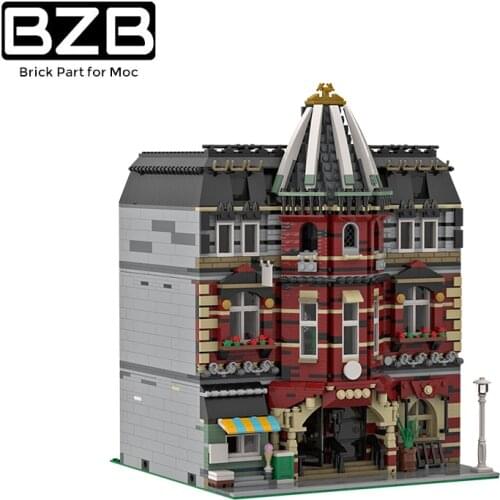 BZB MOC City Streetscape Series Modular School House Church Creative Building Block Model Kids Toys DIY Brick Parts Best Gifts