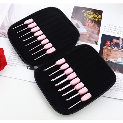 DIY Multiple size knitting Needles Set Multicolor Plastic Handle Aluminum Crochet Hooks 1mm-6.0mm Yarn Sweater Weave Craft Tools