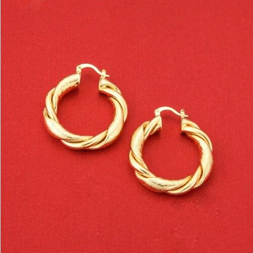 Two Tones Round Twisted Hoop Earrings Set Jewelry Ethiopian Jewelry for Women