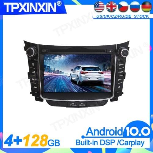 4+128GB Android10.0 For Hyundai I30 2011-2014 DSP Head Unit Multimedia Player Auto Radio Tape Recorder Headunit GPS Navigation