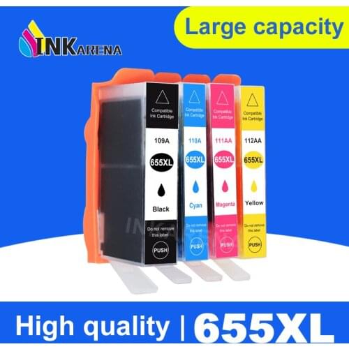INKARENA 4 Color Ink Cartridges For HP 655 XL Deskjet 3525 4615 4625 5525 6520 6525 Printer Cartridge For HP 655 Full Ink