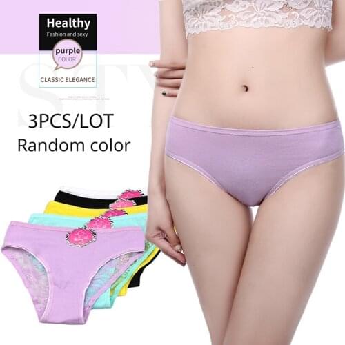 Innsly 3Pieces/Lot Briefs Women Panties Lace Briefs Female Underwear Sexy Briefs Women Cotton Lingeries Soft Transparent Panties