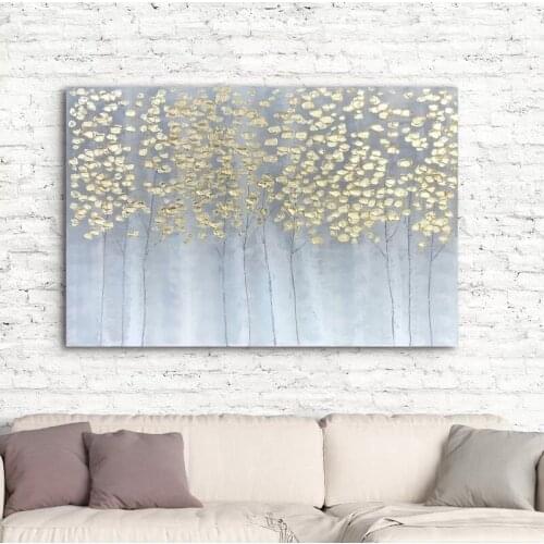 Home Decor Painting Trees Golden Leaves Canvas Print Forest Poster Modern Wall Art Modular Picture Bedroom Background No Frame