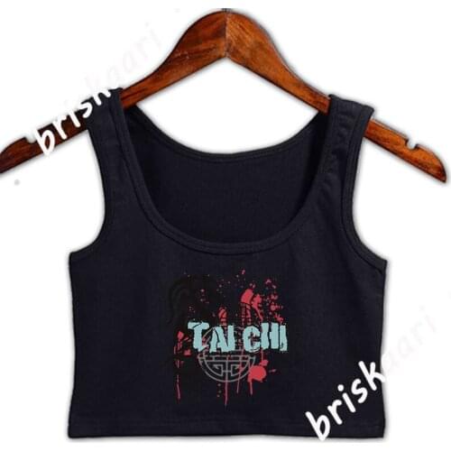Tai Chi Chuan Taijiquan Crop Top Normal O-Neck Fitness Designing Spring Tank Top Comical Basic Solid Vest