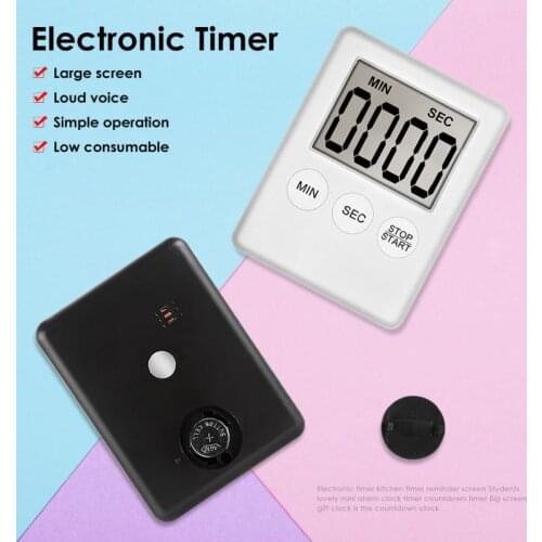 Kitchen Cooking Timers LCD Digital Screen Square Timer Count Up Countdown Cooking Alarm Clock Home Kitchen Time Reminder Tool