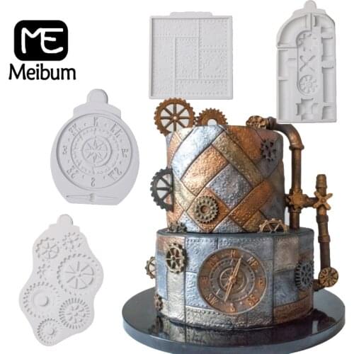 Meibum Compass Steam Punk Cake Mold Silicone Fondant Mould Paste Sugar Craft Chocolate Dessert Baking Tools Pastry Bakeware