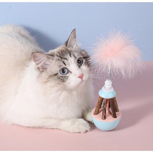 Multi-Purpose Cat Toy Feather Tumbler Toy Natural Actinidia Polygama Cat Molar Stick Snack Clean Teeth Catnip Stick Fun Toy