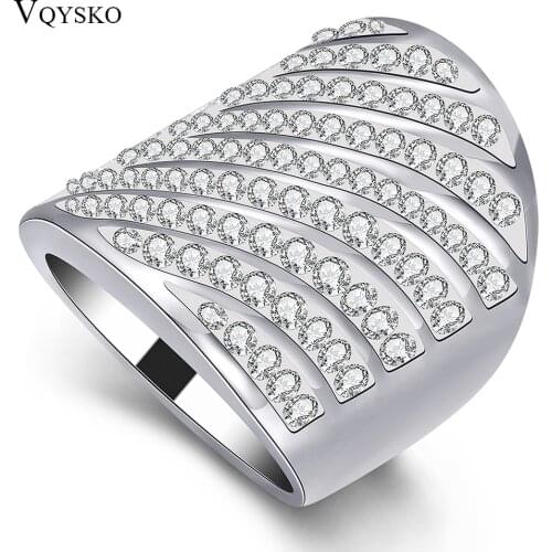 Fashion Nine Row CZ Crystal 316L Stainless Wedding Ring for women