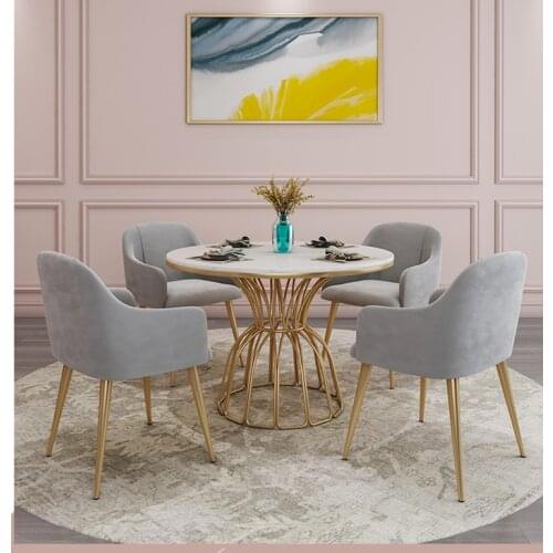 Northern Europe leisure marble table round table ins net red dessert milk tea shop round table discussion table and chair combin
