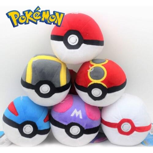 Cartoon Pokeball Figure Dolls Cute Pikachu Poke Ball Plush Dolls Pokemon Anime Figures Pendant Stuffed Doll Children Kids Toy