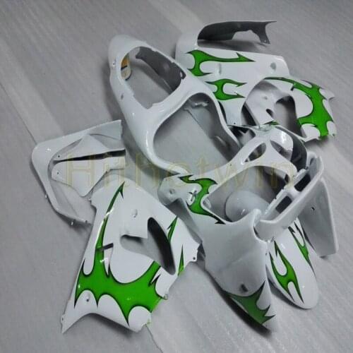 Custom motorcycle cowl for ZX-9R 2000 2001 ZX9R 00-01+Free bolts+green flames ABS motorcycle Fairings