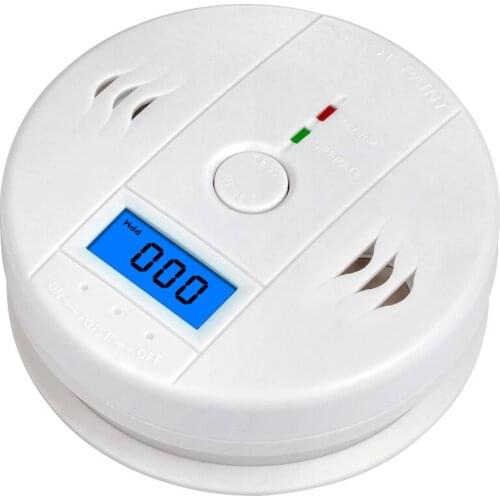 Home Security Warning Sensitive CO Sensor Carbon Monoxide Poisoning Alarm Detector LCD 85dB Siren Sound Independent LED Flashes