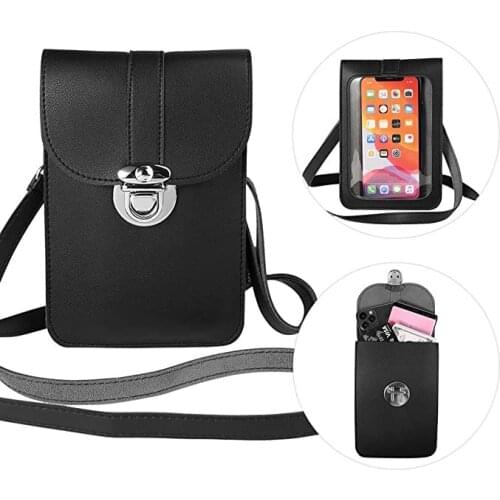 Drop Shipping Crossbody Cellphone Purse Women Touch Screen phone Bag Blocking Wallet Shoulder Handbag case for iphone samsung