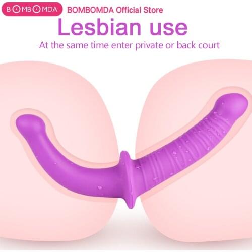 Strap on Huge Dildos for Women Lesbian Anus Massager Double Head Dildo Sex Toys Silicone Realistic Dick Toy Vagina Masturbator