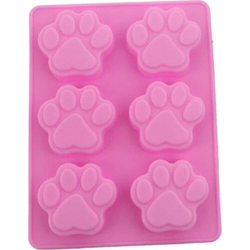 Silicone Mold Lovely Dog Paw Pattern Ice Cube Soap Fondant Decoration Silikon Form Cake Decorating Tools Kitchen Baking Tools