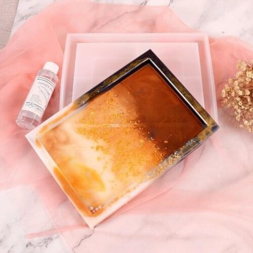 Storage Plate Dinner Dish Tray Mold Rectangle Flower Pot Tray Epoxy Resin Mold Large Plate Resin Casting Mold Craft Tool