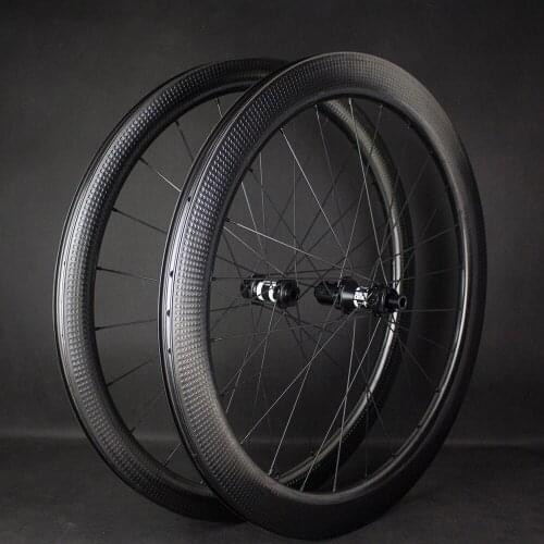 Top 10 Carbon Road Bicycle Wheels Front 45 Rear 58mm Full 700C Dimple Road TLR Disc Brake Full Carbon Bicycle Free Shipping