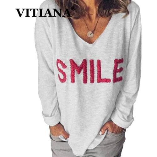 VITIANA Women's T-shirts With Inscriptions