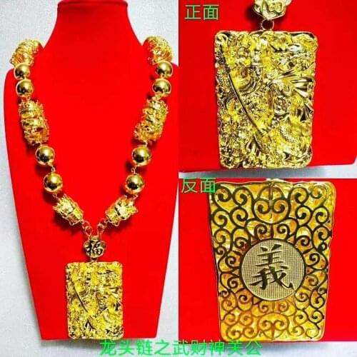 Yulaili Gold-color Male Luxury Atmospheric Design Dragon Shape Long Necklace Jewelry Sets Window Jewelry Display