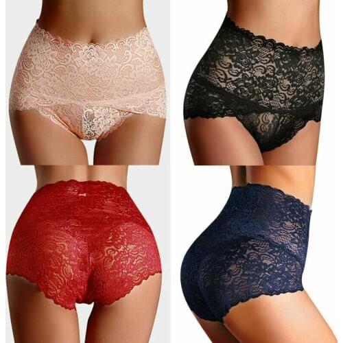 Women Sexy Lingerie Lace Floral Brief Panties Thong High Waist Knicker Underwear