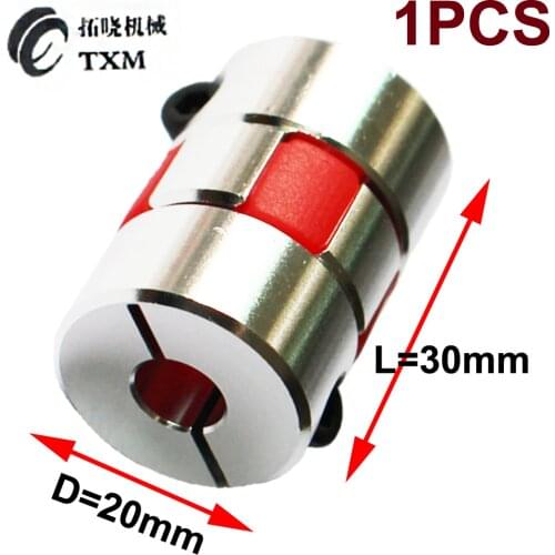 Flexible plum clamp coupler D20 L30 shaft size CNC Jaw shaft coupling 4/5/6/6.35/7/8/10mm 5mm 8mm