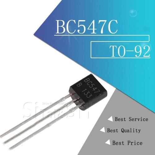 100pcs/bag BC547C TO-92 45V / 0.1A NPN transistor low power