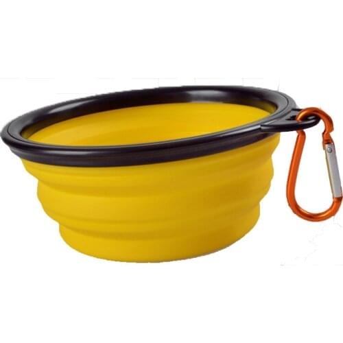 NEW Foldable silicone dog bowl candy color outdoor travel portable puppy dog food container feeder dish pet bowl