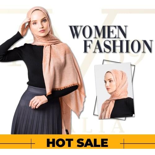 2020 Hot Sale Women 75x200 cm Salmon Cotton Shawl Silky Scarf Muslim Hijab Wrap Female Neck Warm Headband Face Mask Lady