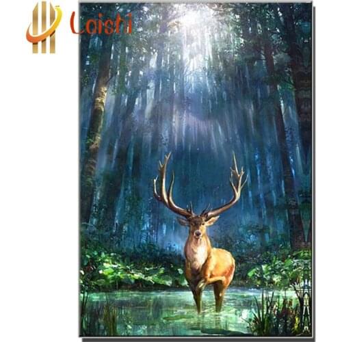 DIY Full Diamond Painting animal Embroidery Mountain Forest Fawn Mosaic Set Custom Picture Crafts Pendant Gift Home Decoration