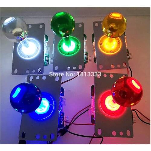 Copy Arcade Game Sanwa Joystick JLF TP 8YT -C 8 Way 5V Light Illuminated Rocker With Zero Delay Microswitch Round Restrictor