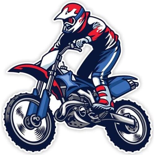 Colored Personalized Motocross Ride Sticker Car Bumper Window Waterproof Auto Sunscreen Accessories Creative Fine Decal