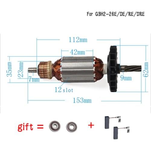 AC220V-240V Armature Rotor Anchor Motor for BOSCH GBH2-26 GBH2-26E/RE/DE GBH2-26DRE GBH2-26DFR GBH2600