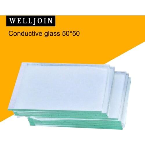 FTO Coated Conductive glass 50*50*2.2mm 6-10ohm/sq 25pcs Lab Transparent Conductive Glass Fluorine Doped Tin Oxide