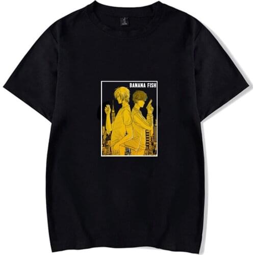 Banana Fish T-shirt Fashion Popular Short Sleeve Loose Male and Female
