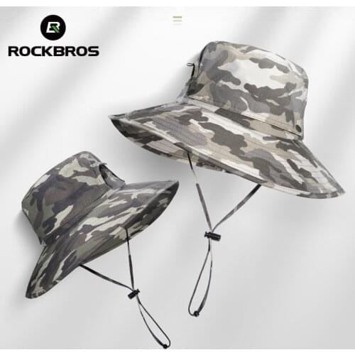 ROCKBROS Fishing Hat For Men Women Outdoor Anti-UV Hunting Camouflage Top Removable Hat Airsoft Tactical Hiking Camping Hats