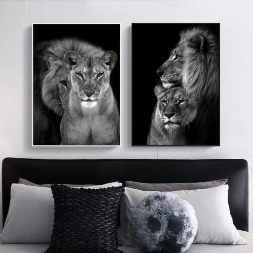 African Wild Lion Lovers Painting on the Wall Art Posters and Prints Canvas Animals Pictures for Living Room Home Decor Cuadros