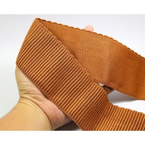 Coffee elastic band wave strips face 7.5cm 2meters skirt dress belt wide strap stretchy webbing