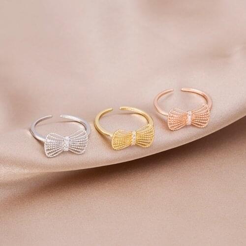 LANIWOO Bow Rings 3 Color 2020 New Fashion Jewelry For Women Girls Vintage Accessory Wholesale