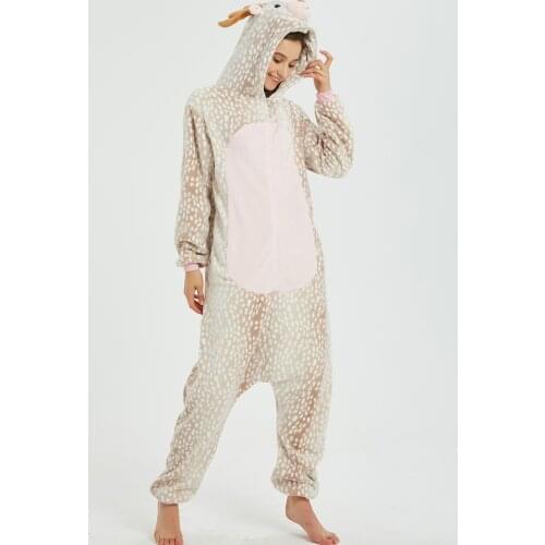 Women Men Halloween Costume Anime Cosplay Cartoon adults Animal Unicorn Stitch Deer Onesies Jumpsuit Kids Warm Hooded Pajamas