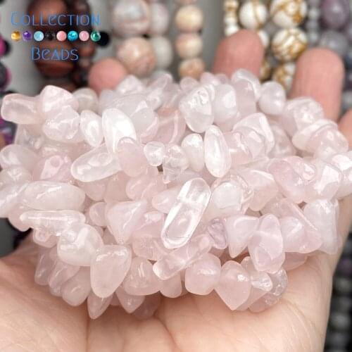 Natural Irregular Rose Quartzs Stone Loose Spacer Round Beads For Jewelry Making DIY Bracelets Accessories Wholesale 15