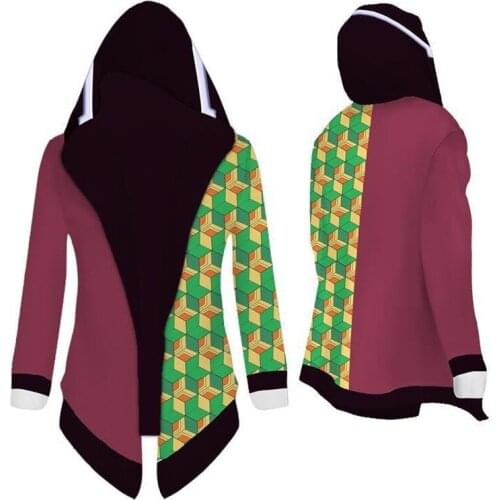 Jackets Coats Demon Slayer: Kimetsu No Yaiba Hoodie Kamado Tanjirou Kamado Nezuko Sabito Iguro Obanai Cosplay Hooded Sweatshirts