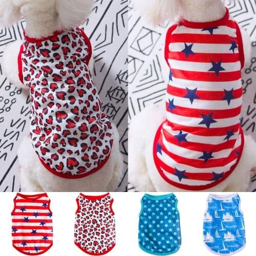 Summer Pet Clothes T-shirt Dog Cat Vest Printed Clothing For Small Medium Dogs Chihuahua Pet Puppy Supplies Vest Shirts XS-XL
