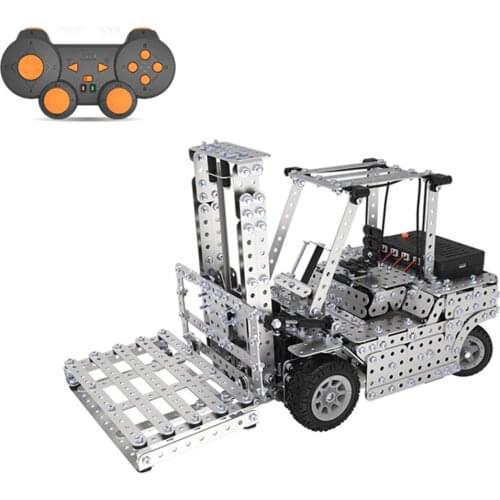 1400Pcs 2.4G Remote Control Forklift Mechanical Model Kit Metal Assembly RC Building & Construction Toys
