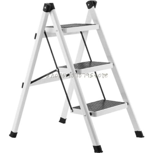 Iron pipe stepladder multifunctional household ladder indoor thickening folding dual-use three-step small step staircase chair c