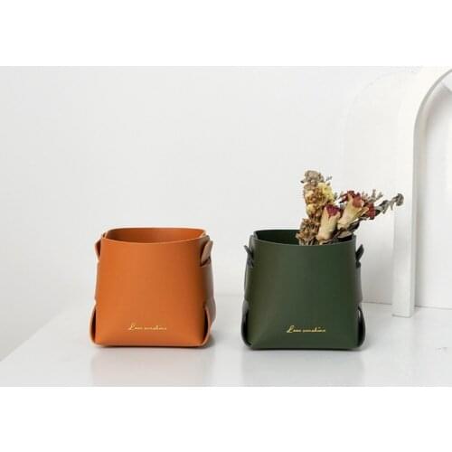 Multifunction Desktop Organizer Pen Holder Creative Desktop Storage Box Pencil Organizer School Simple Leather Storage